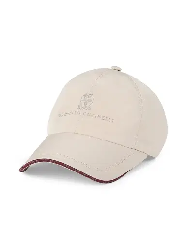 Brunello Cucinelli Men's Water Resistant Microfiber Baseball Cap with Embroidered Logo - Panama | Thumbnail 2 Brunello Cucinelli Men's Water Resistant Microfiber Baseball Cap with Embroidered Logo - Panama | Thumbnail 2