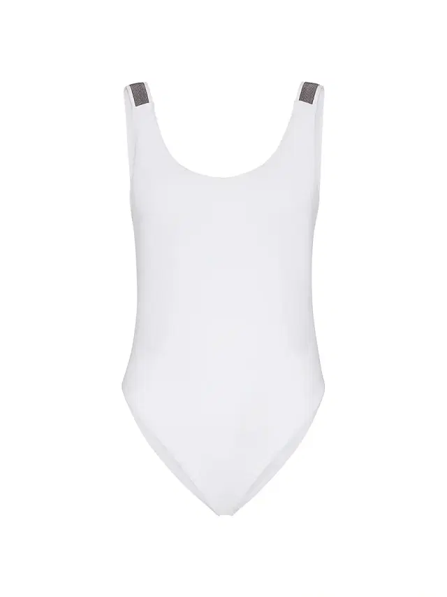 Brunello Cucinelli Women's Techno Jersey Bathing Suit with Precious Details - White