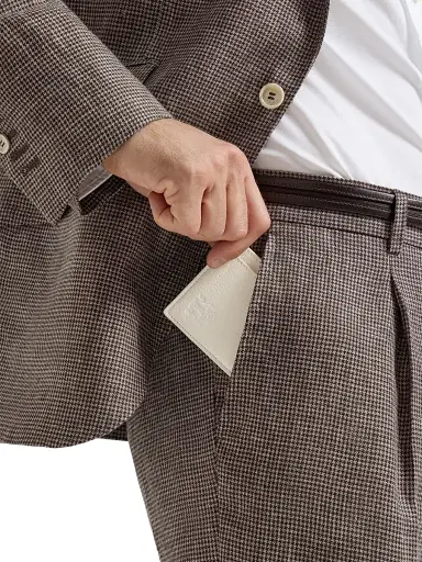 Brunello Cucinelli Men's Fine Grain Calfskin Card Holder | Thumbnail 4 Brunello Cucinelli Men's Fine Grain Calfskin Card Holder | Thumbnail 4