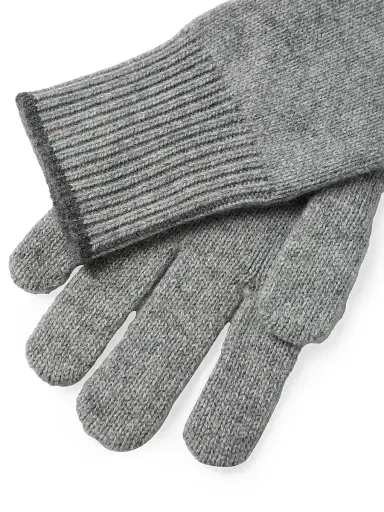 Brunello Cucinelli Men's Cashmere Knit Gloves - Medium Grey | Thumbnail 2