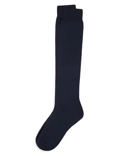Brunello Cucinelli Men's Cotton Socks - Navy Blue | Thumbnail 1