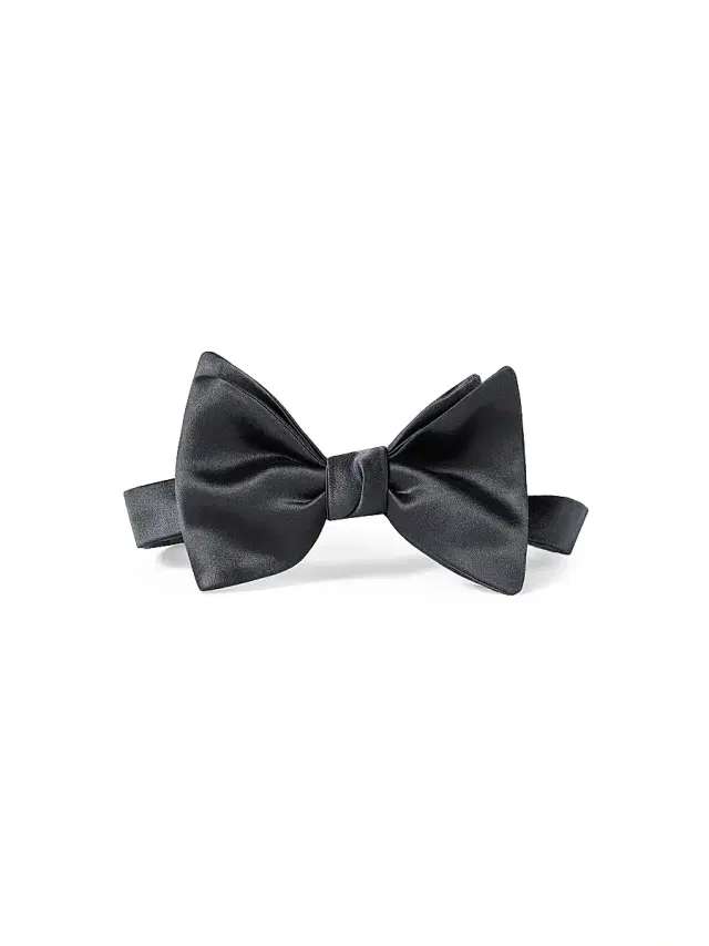 Men's Cotton and Silk Satin Bow Tie - Anthracite