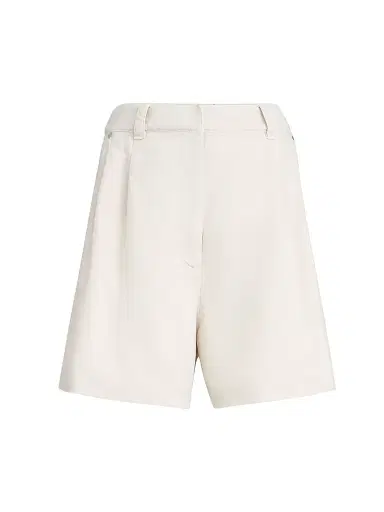 Brunello Cucinelli Women's Garment Dyed Cotton and Linen Cover Baggy Shorts - Chalk | Thumbnail 1 Brunello Cucinelli Women's Garment Dyed Cotton and Linen Cover Baggy Shorts - Chalk | Thumbnail 1