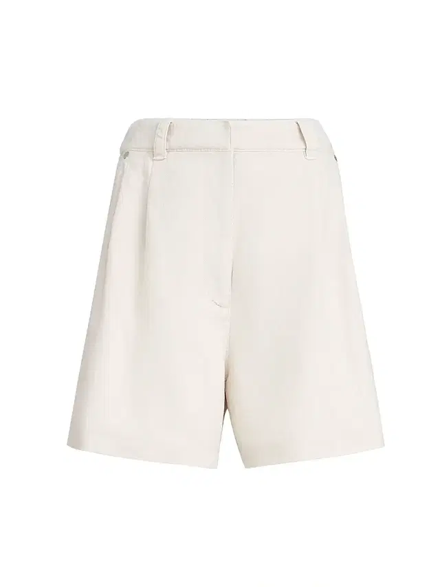 Women's Garment Dyed Cotton and Linen Cover Baggy Shorts - Chalk Women's Garment Dyed Cotton and Linen Cover Baggy Shorts - Chalk