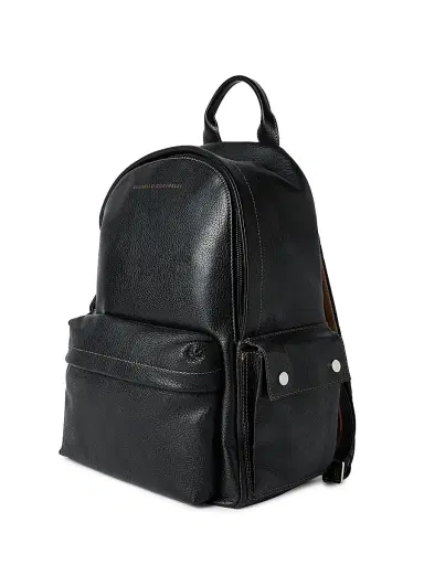 Brunello Cucinelli Men's Grained Calfskin Travel Backpack - Black | Thumbnail 3 Brunello Cucinelli Men's Grained Calfskin Travel Backpack - Black | Thumbnail 3