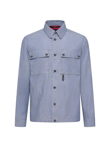Moncler Grenoble Men's Shirt in Chambray - Powder Blue - Size XL | Thumbnail 1 Moncler Grenoble Men's Shirt in Chambray - Powder Blue - Size XL | Thumbnail 1