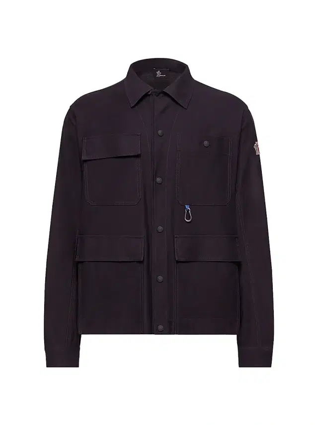 Moncler Grenoble Men's Shacket in Cotton Gabardine - Navy Blue