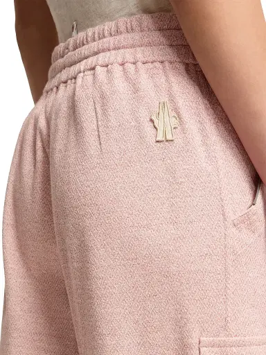 Moncler Grenoble Women's Sweatpants in Linen & Cotton Blend - Pink - Size Medium | Thumbnail 4