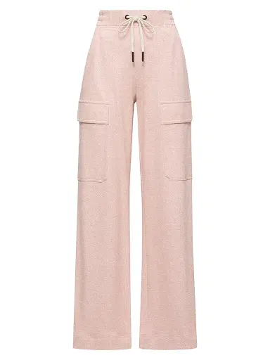 Moncler Grenoble Women's Sweatpants in Linen & Cotton Blend - Pink - Size Medium | Thumbnail 1