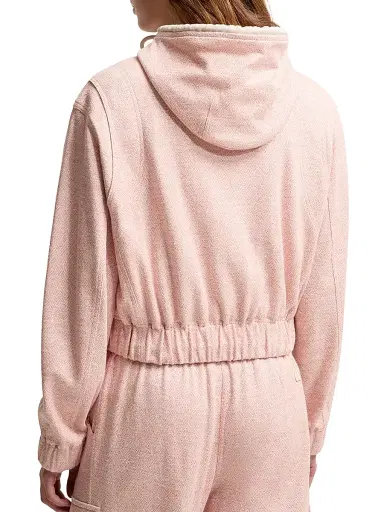 Moncler Grenoble Women's Zip-Up Hoodie in Linen and Cotton Blend | Thumbnail 3