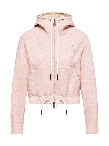 Moncler Grenoble Women's Zip-Up Hoodie in Linen and Cotton Blend | Thumbnail 1