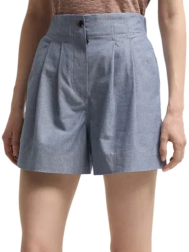 Moncler Grenoble Women's Shorts in Chambray - Powder Blue - Size Medium | Thumbnail 2