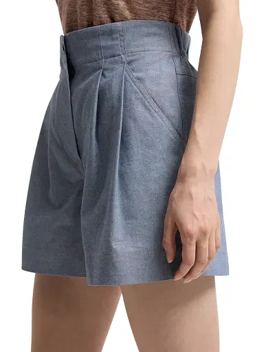 Moncler Grenoble Women's Shorts in Chambray - Powder Blue - Size Medium | Thumbnail 4