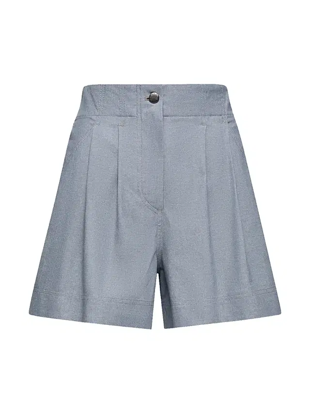 Moncler Grenoble Women's Shorts in Chambray - Powder Blue