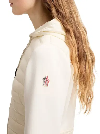 Moncler Grenoble Women's Down-Filled Zip-Up Hoodie Cardigan - White Ivory - Size Large | Thumbnail 4 Moncler Grenoble Women's Down-Filled Zip-Up Hoodie Cardigan - White Ivory - Size Large | Thumbnail 4