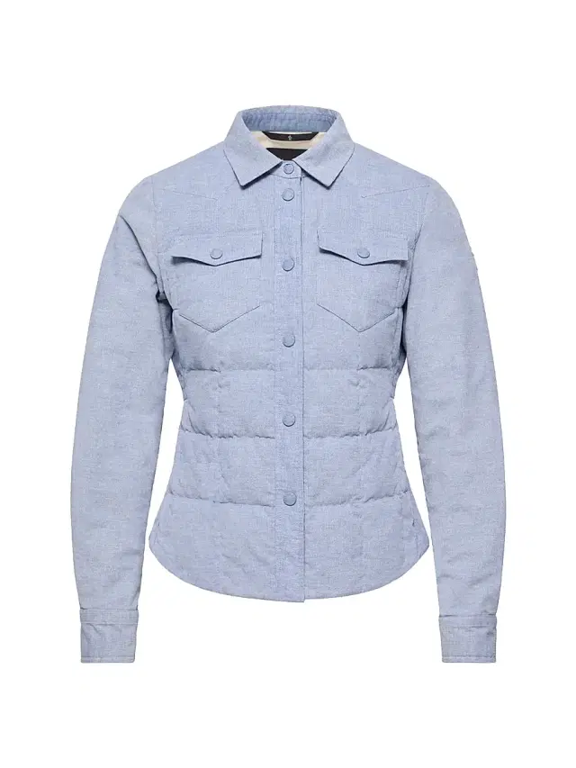 Women's Nangy Puffer Shacket in Corduroy - Light Blue