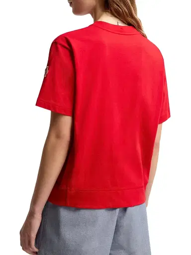 Moncler Grenoble Women's Crew-Neck T-Shirt in Cotton - Red - Size Large | Thumbnail 3 Moncler Grenoble Women's Crew-Neck T-Shirt in Cotton - Red - Size Large | Thumbnail 3