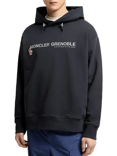 Moncler Grenoble Men's Hooded Sweatshirt in Cotton Fleece - Navy Blue - Size XXL | Thumbnail 2