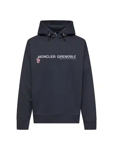 Moncler Grenoble Men's Hooded Sweatshirt in Cotton Fleece - Navy Blue - Size XXL | Thumbnail 1