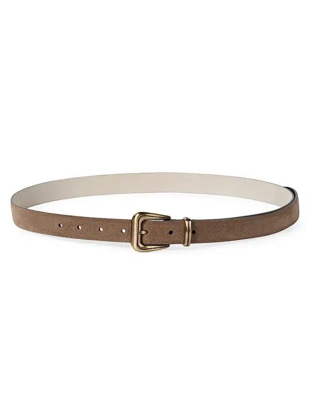 Brunello Cucinelli Women's Suede Belt with Monili - Light Brown