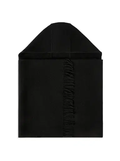 Brunello Cucinelli Women's Hooded Wool and Cashmere Knit Scarf - Black | Thumbnail 1