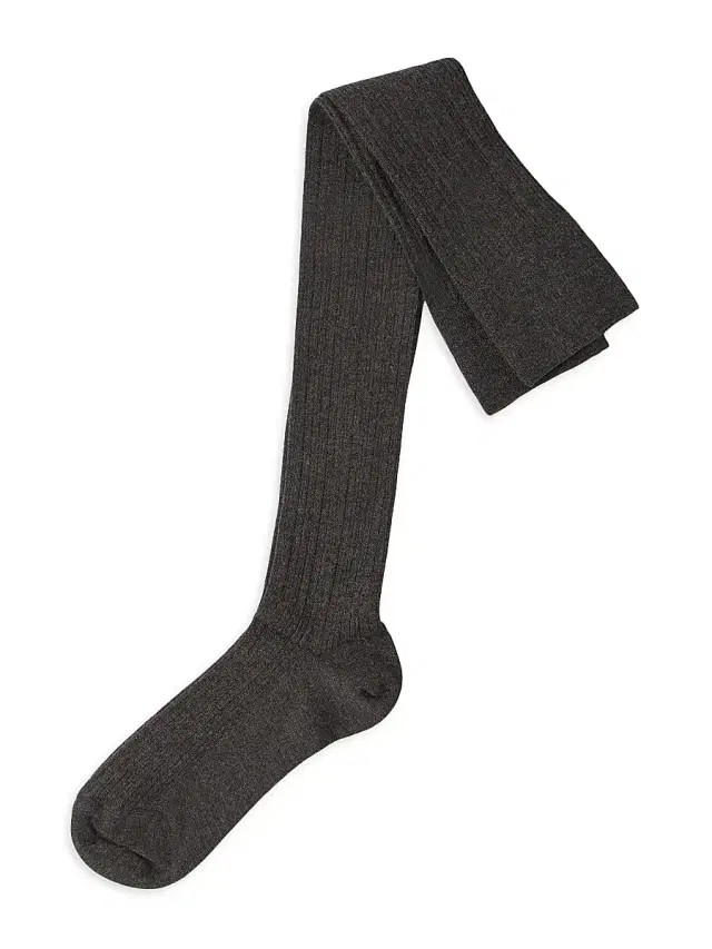 Brunello Cucinelli Women's Stretch Cashmere Rib Knit Socks - Anthracite