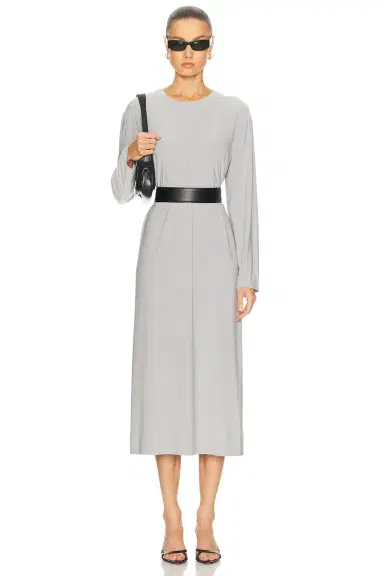 Norma Kamali x Lifestyle Oversized Long Sleeve Midcalf Dress | Thumbnail 4