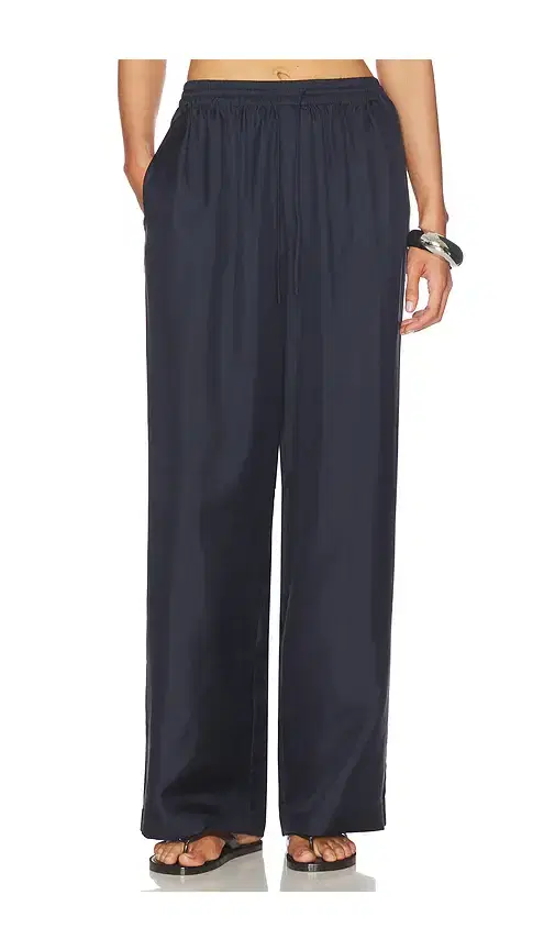 Wide Leg Silk Trousers