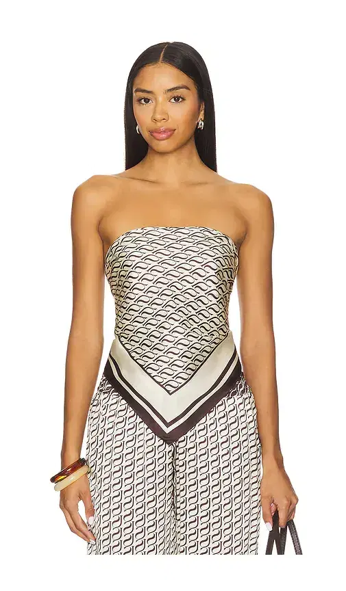 Shona Joy Monogram Silk Scarf Top