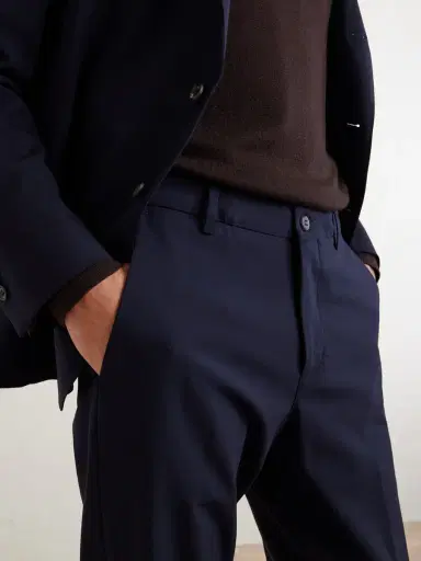 ELEVENTY Slim-Fit Tapered Stretch-Wool Flannel Trousers - Men | Thumbnail 5