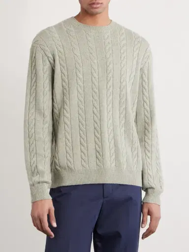 Loro Piana Cedar Cable-Knit Cashmere Sweater - Men | Thumbnail 3