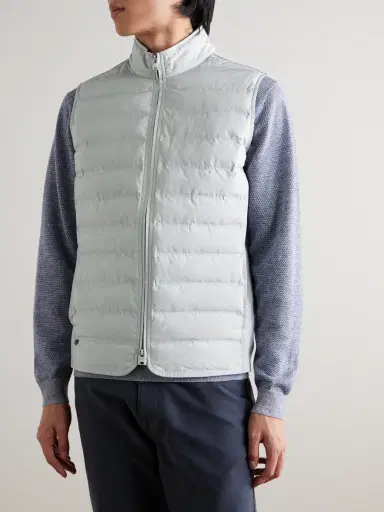 Peter Millar Winsome Hybrid Quilted Striped Shell and Piqué Gilet - Men | Thumbnail 3