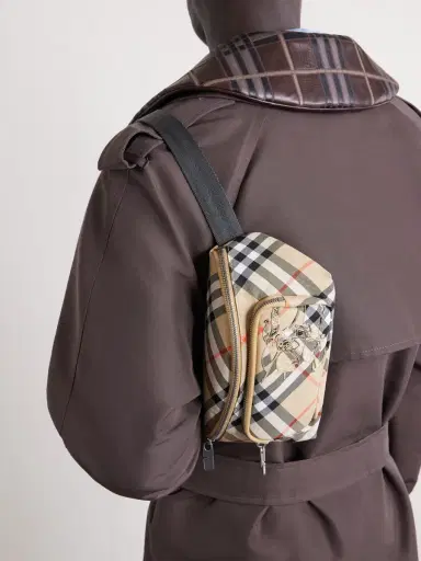Burberry Logo-Appliquéd Checked Twill Belt Bag - Men | Thumbnail 3 Burberry Logo-Appliquéd Checked Twill Belt Bag - Men | Thumbnail 3