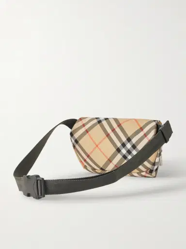 Burberry Logo-Appliquéd Checked Twill Belt Bag - Men | Thumbnail 4 Burberry Logo-Appliquéd Checked Twill Belt Bag - Men | Thumbnail 4