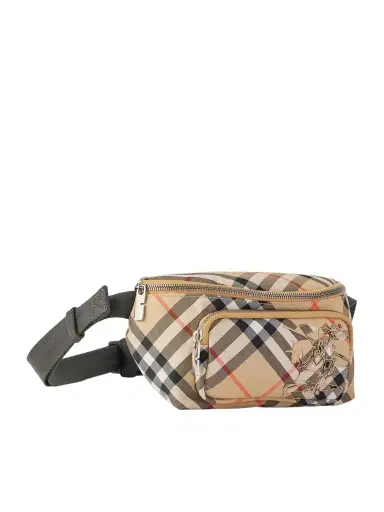 Burberry Logo-Appliquéd Checked Twill Belt Bag - Men | Thumbnail 1 Burberry Logo-Appliquéd Checked Twill Belt Bag - Men | Thumbnail 1