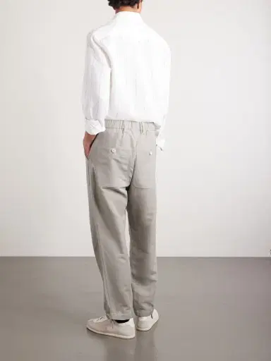 Brunello Cucinelli Straight-Leg Linen and Cotton-Blend Trousers - Men | Thumbnail 4