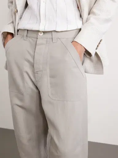 Brunello Cucinelli Straight-Leg Linen and Cotton-Blend Trousers - Men | Thumbnail 5