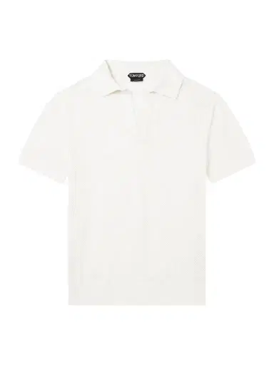 Tom Ford Open-Knit Sea Island Cotton and Silk-Blend Polo Shirt - Men | Thumbnail 1