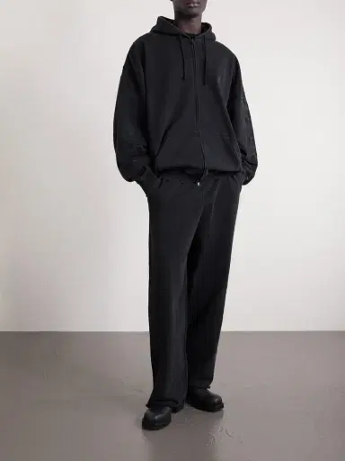 Vetements Logo-Embroidered Cotton-Jersey Zip-Up Hoodie - Men | Thumbnail 2 Vetements Logo-Embroidered Cotton-Jersey Zip-Up Hoodie - Men | Thumbnail 2