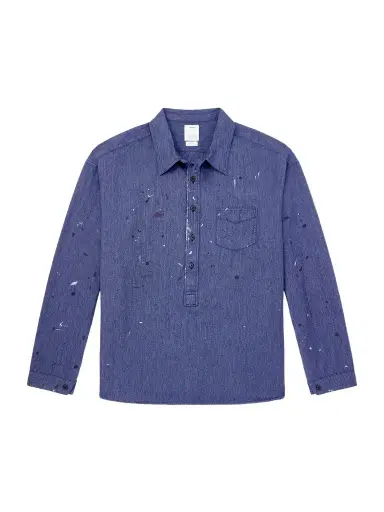 Visvim Paint-Splattered Cotton and Silk-Blend Chambray Shirt - Men | Thumbnail 1