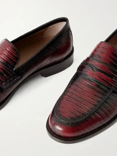 Manolo Blahnik Perry Lizard-Effect Leather Loafers - Men | Thumbnail 4 Manolo Blahnik Perry Lizard-Effect Leather Loafers - Men | Thumbnail 4