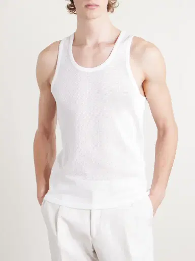 Tom Ford Open-Knit Cotton Tank Top - Men | Thumbnail 3 Tom Ford Open-Knit Cotton Tank Top - Men | Thumbnail 3