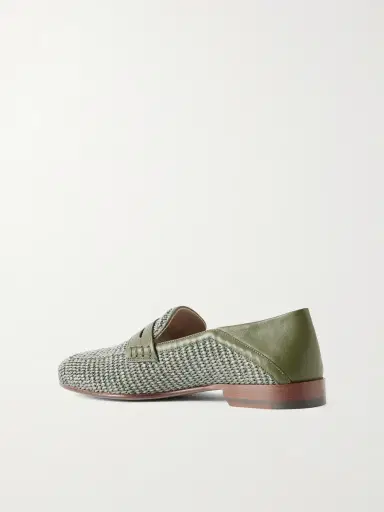 Manolo Blahnik Padstow Collapsible-Heel Leather-Trimmed Raffia Loafers - Men | Thumbnail 4 Manolo Blahnik Padstow Collapsible-Heel Leather-Trimmed Raffia Loafers - Men | Thumbnail 4