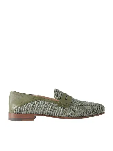 Manolo Blahnik Padstow Collapsible-Heel Leather-Trimmed Raffia Loafers - Men | Thumbnail 1 Manolo Blahnik Padstow Collapsible-Heel Leather-Trimmed Raffia Loafers - Men | Thumbnail 1
