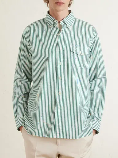 Polo Ralph Lauren Button-Down Collar Paint-Splattered Cotton-Poplin Shirt - Men | Thumbnail 3 Polo Ralph Lauren Button-Down Collar Paint-Splattered Cotton-Poplin Shirt - Men | Thumbnail 3