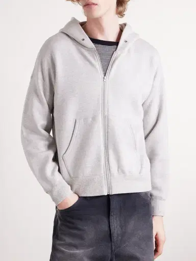 Visvim Jumbo Wool and Cotton-Blend Jersey Zip-Up Hoodie - Men | Thumbnail 3