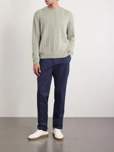 Loro Piana Jarno Slim-Fit Straight-Leg Cotton-Twill Trousers - Men | Thumbnail 2 Loro Piana Jarno Slim-Fit Straight-Leg Cotton-Twill Trousers - Men | Thumbnail 2