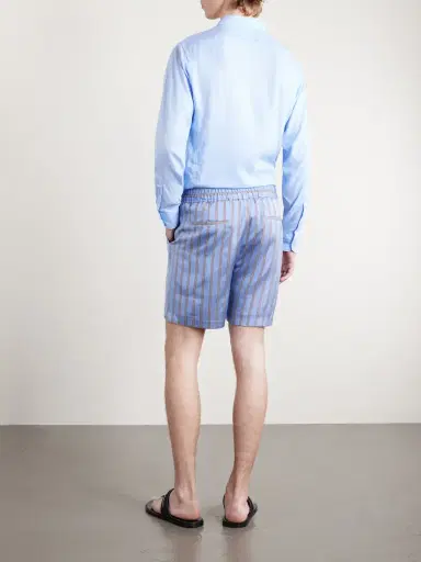Tom Ford Straight-Leg Striped Silk-Twill Shorts - Men | Thumbnail 4