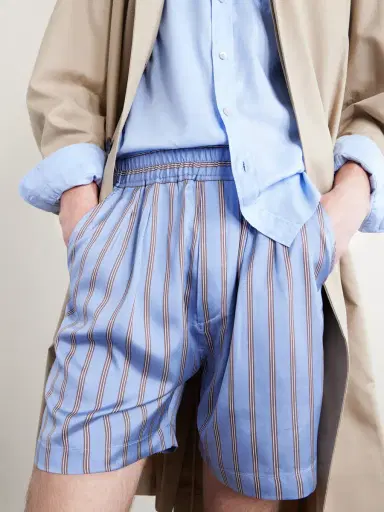 Tom Ford Straight-Leg Striped Silk-Twill Shorts - Men | Thumbnail 5