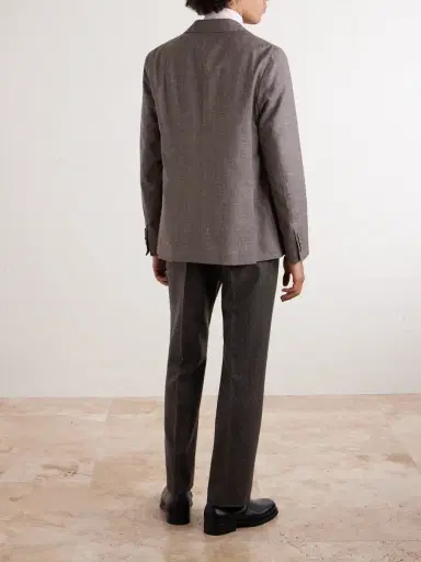 J. Mueser Waverly Straight-Leg Checked Virgin Wool Suit Trousers - Men | Thumbnail 4